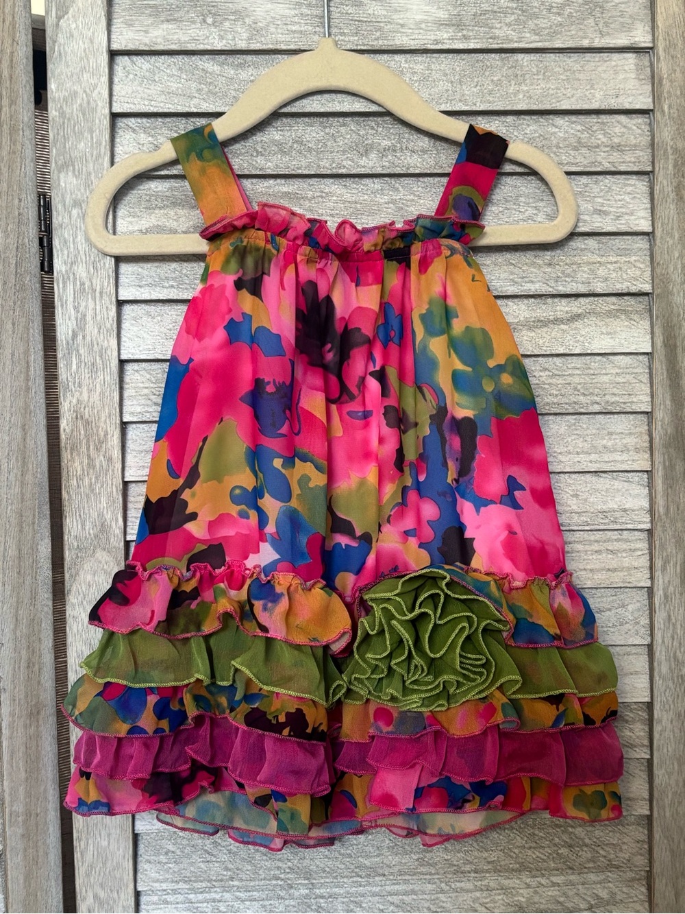Isobella & Chloe Chiffon Floral Ruffled Dress SZ 2T Special Occasion Coquette